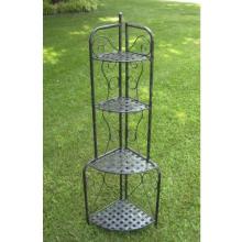 International Caravan Iron Folding Corners Bakers Shelf - Antiqued Black