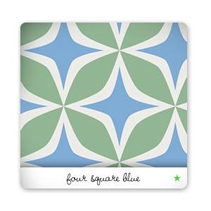 Baby Star Fitted Crib Sheet - Four Square Blue by Baby Star