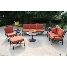 Darlee Laguna Cast Aluminum Patio Lounge Set With Pedestal Tea & End Tables