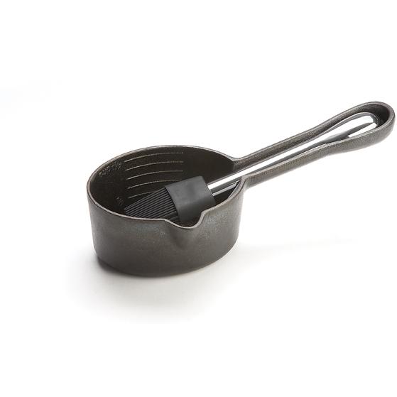 Outset Cast Iron Sauce Pot W/ Nesting Silicone Basting Brush