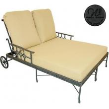 Windham Castings Provence Casual Back Double Chaise Lounge Frame Only, Black
