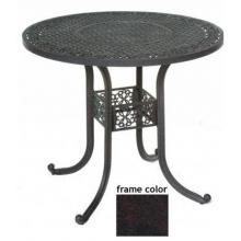 Meadow Decor Athena Cast Aluminum 48 Inch Bar Table With Fire Pit Mocha Stone Finish