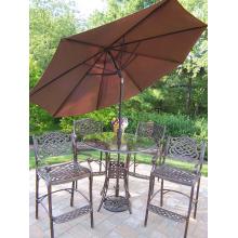 Oakland Living Hummingbird Mississippi 5 Piece Bar Set With Umbrella And Stand - 42 Inch