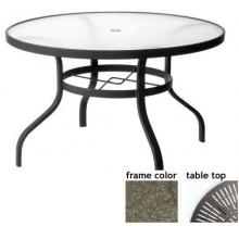 Sterling 48 Inch Aluminum Round Dining Table - Aluminum Starburst Pattern With Scavo Bronze Frame