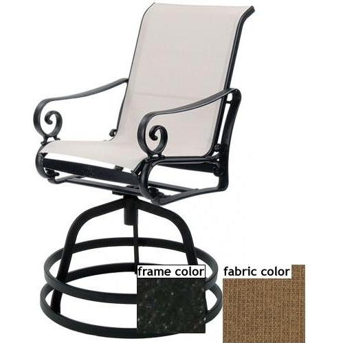 Suncoast Soleil Sling Hi-Back Gathering Height Chair - Ebony Frame And Raku Fabric