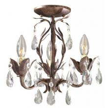 Berkeley Square Collection Ceiling Mount Three Light Fixture In Weathered Bronze Finish - 3 Bulbs