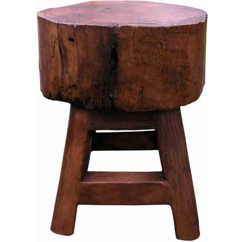 Teak Wood Stump Bar Stool - 18 Inch