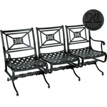 Windham Castings Key Largo Spring Triple Settee Frame Only, Black