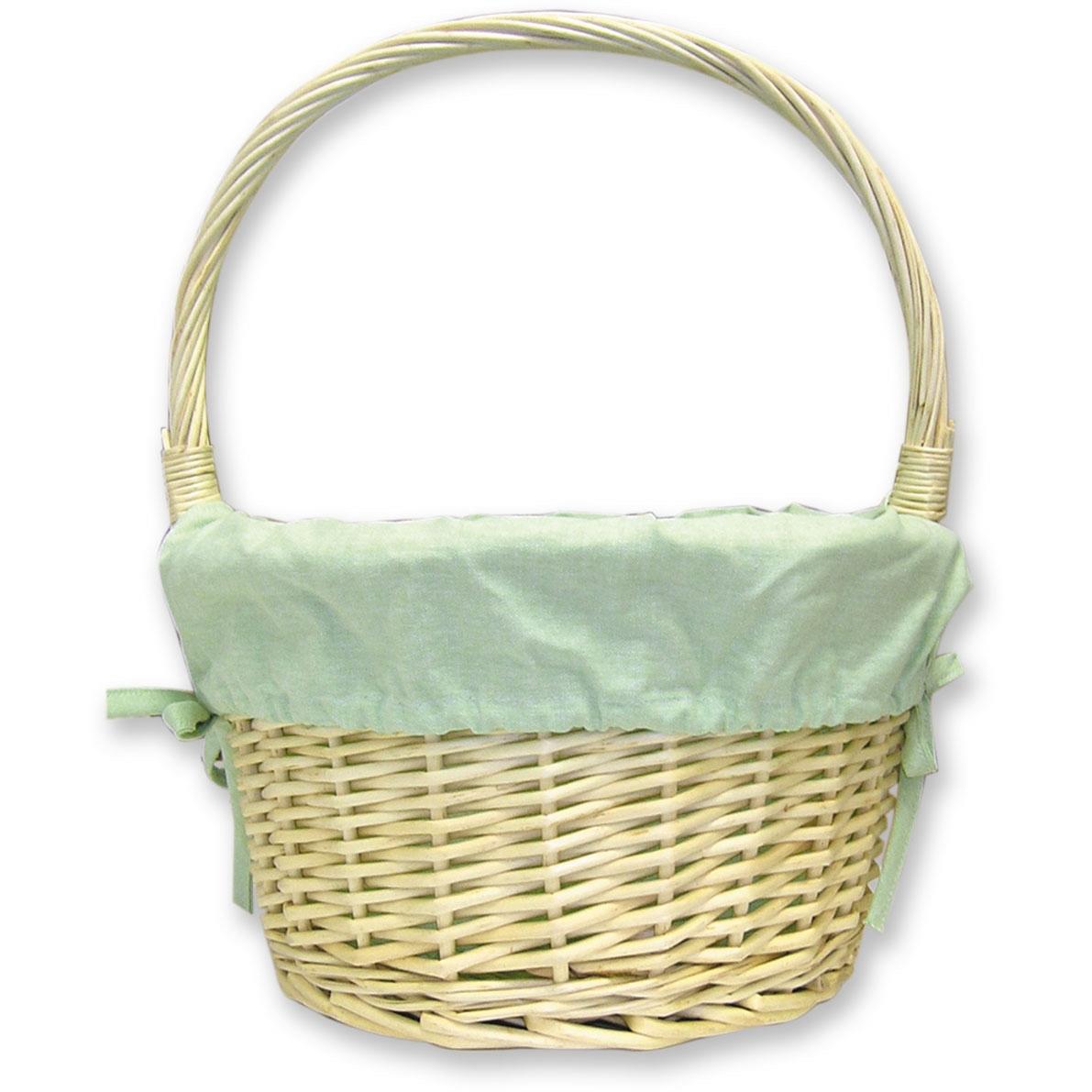 Willow Handle Basket-Sage Chambray Liner