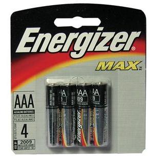 ENERGIZER E92BP-4 LONG-LIFE ALKALINE BATTERIES (AAA 4 PK)