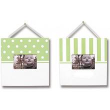 Dots And Stripes Frame Set-White/Sage