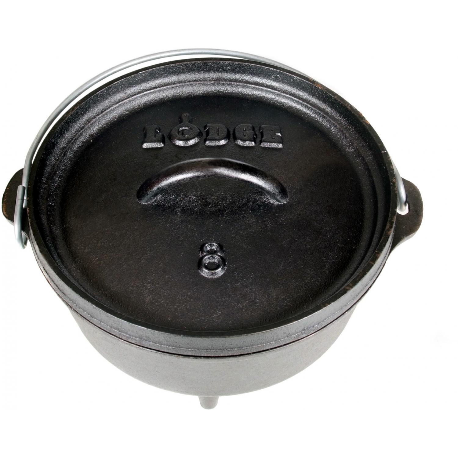 Lodge 2 Quart Seasoned Cast Iron Camping Dutch Oven - L8CO3