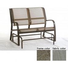 Ellington Aluminum Sling Loveseat Glider With Scavo Bronze Frame And A0109 Fabric