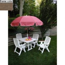 Poly-Wood Recycled Plastic Wood Nautical Patio Dining Set - 44 Inch Square
