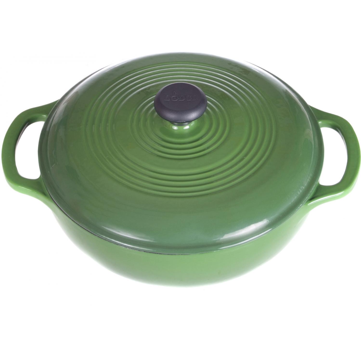 Lodge Dutch Ovens 3 Quart Island Spice Cast Iron Enamel Dutch Oven, Gradated Green - EC3D53