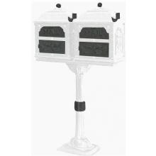 Classic Series Double Mount High Security Locking Mailbox W/ Pedestal - White W/ Verde Brass