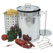 Bayou Classic 32 Quart Stainless Steel Turkey Fryer With Rack