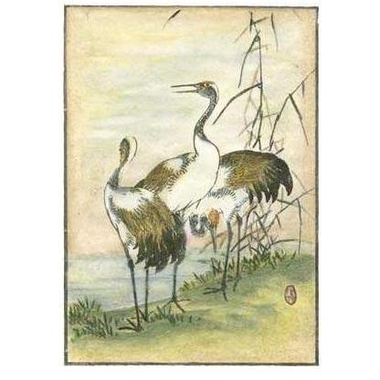 Oriental Cranes I Poster Print