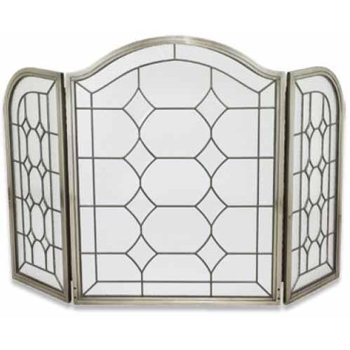 UniFlame 3 Fold Finish: Pewter Leaded Glass Screen