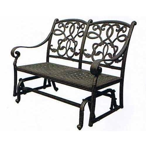 Darlee Santa Monica Cast Aluminum Loveseat Glider With Cushions