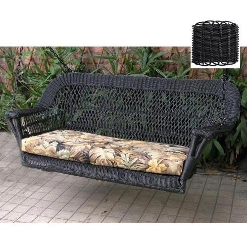 North Cape Pinehurst Resin Wicker Porch Swing - Black