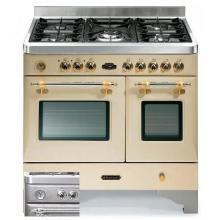 Fratelli Onofri Royal Chiantishire Dual Fuel Range Double Oven, 120V - Hammered Steel/Chrome
