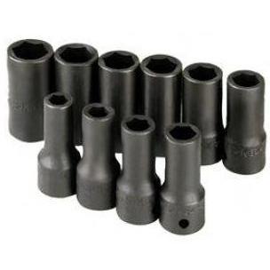 SK Hand Tool 3/8 Inch Dr. Fractional Semi-Deep Impact Socket Set - 10 Piece