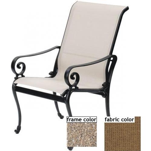 Suncoast Soleil Sling Hi-Back Dining Chair - Sahara Frame And Raku Fabric
