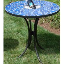 Alfresco Home Blue Martini Bubble 27.5 Inch Round Bev BistroTable (top & Base)w/ice Bucket