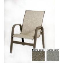 Bonaire Aluminum Low Back Sling Dining Chair With Scavo Bronze Frame And A0109 Fabric