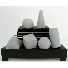 Rasmussen 20 Inch Light Grey ALTERNA Vent Free Propane Gas FireShapes With Black Chassis And Variable Flame Remote