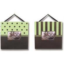 Dots And Stripes Frame Set-Brown/Sage