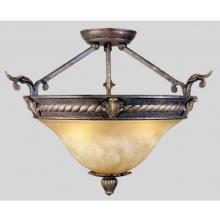 Mystic Rhythm Collection Ceiling Mount Globe Fixture In Cracked Bronze With Silver Finish - 3 Bulbs
