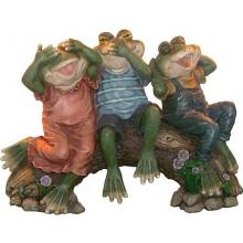 Alpine Three Wise Frogs Statuary