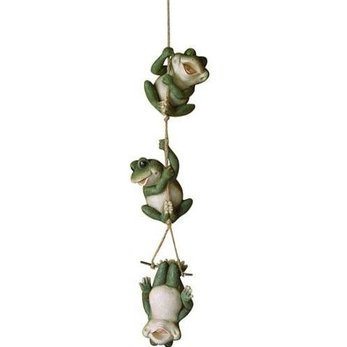 Alpine 3 Frogs On A Vine Statuary