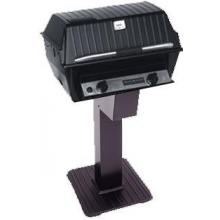 Broilmaster R3N Infrared Natural Gas Grill On Black Patio Post With Cast Iron Base