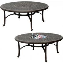 Darlee Monte Carlo Cast Aluminum Tea Table W/ Ice Bucket Insert - 52 Inch Round