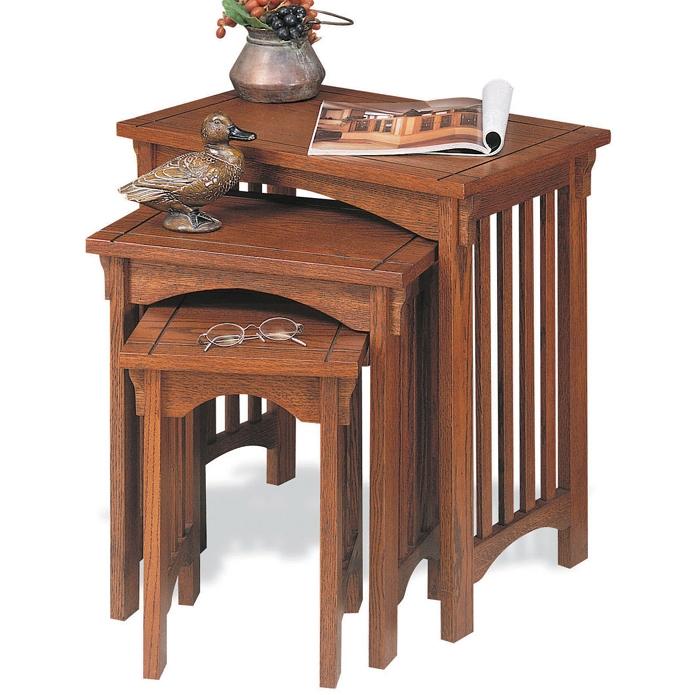 Oak Tables - Powell Furniture - Mission Oak 3-Pc. Nested Tables - 359