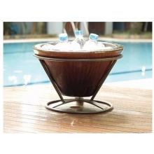 Alfresco Home Table Top Outdoor Beverage Cooler With Stand - Cognac
