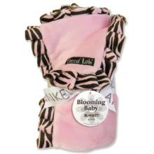 Sweet Safari Pink Ruffle Velour Baby Blanket