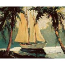 Frederick Alexander Pawla - Sailboat, Santa Barbara Size 13x11 Poster Print