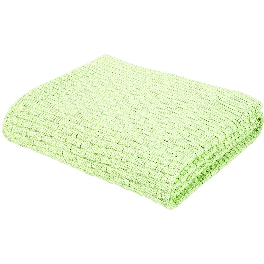 Elegant Baby Embroidered Oversize Basket Weave Knit Baby Blanket - Green.