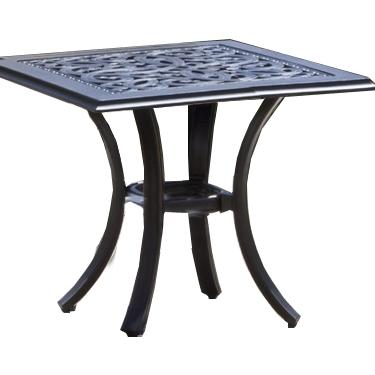 Alfresco Home Scroll 24 Inch Square Side Table & Base - Antique Topaz