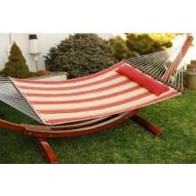 Bliss Hammocks Classic Poly Quilted Hammock With Pillow - Red Stripe