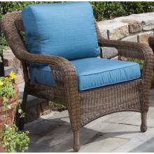 Alfresco Home Cayman Deep Seating All-Weather Wicker Lounge Chair In Coconut Finish - (Frame ONLY, Custom Cushion Sold Separately)