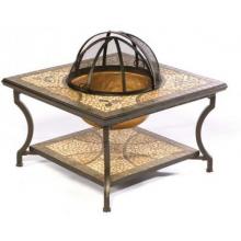 Alfresco Home Certaldo Outdoor Lounge Table With Fire Pit And Beverage Center - Square