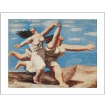 Two Women Running On A Beach Poster Print
