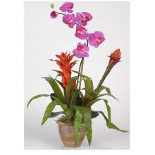 Artificial Double Bromeliad/Orchid Combo