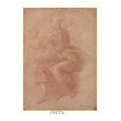 Seated Virgin Holding Child Poster Print