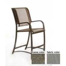 Ellington Aluminum Bar Height Sling Barstool With Scavo Bronze Frame And A0109 Fabric